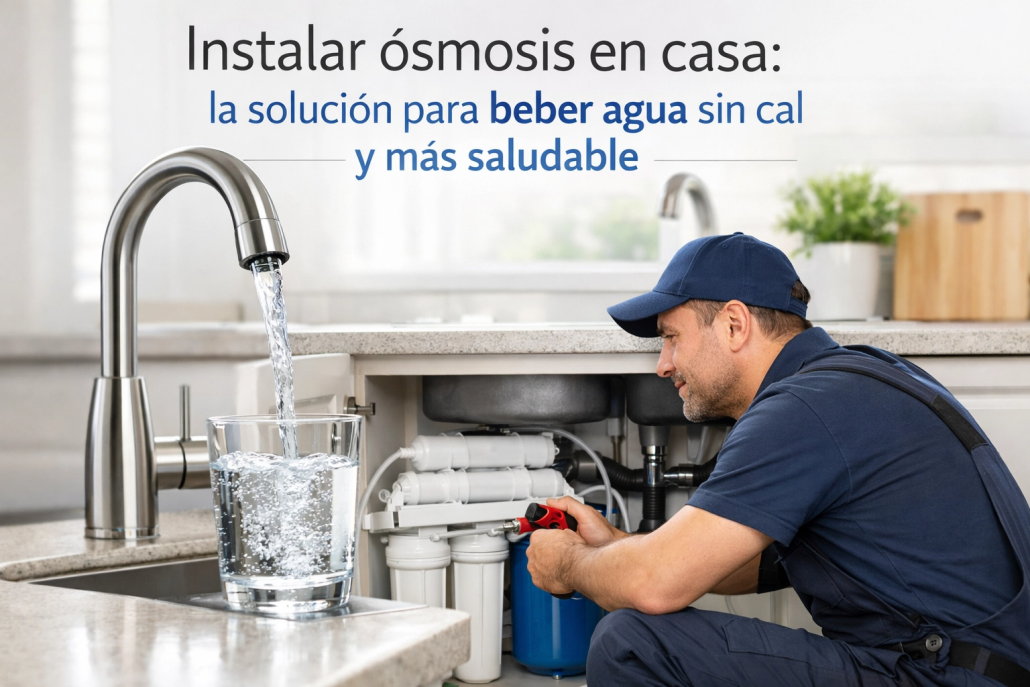 técnico instalando ósmosis en cocina agua sin cal